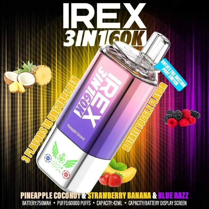Pineapple coconut & Strawberry banana & Blue razz_IREX 3in1 60000
