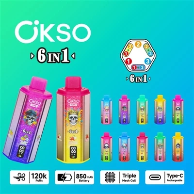 OKSO 120000 6in1 : une analyse complète de la-cigarette électronique jetable ...