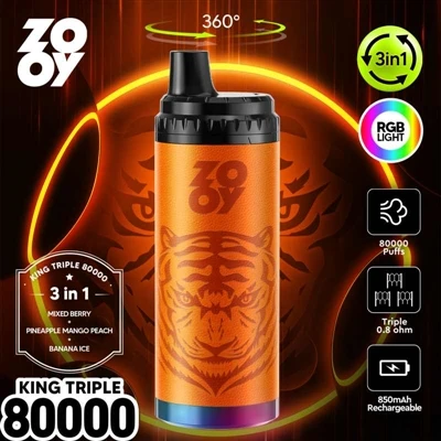 E-cigarette jetable ZOOY KING 3-in-1 80000 Puff- : établissant une nouvelle n...